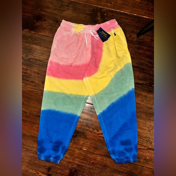 POLO RALPH LAUREN
Logo-embroidered Tie-dye Track Pants Size Large - Picture 3 of 6
